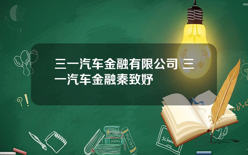 三一汽车金融有限公司 三一汽车金融秦致妤